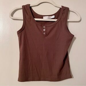 Saints & Secrets Brown Ribbed Top Tank